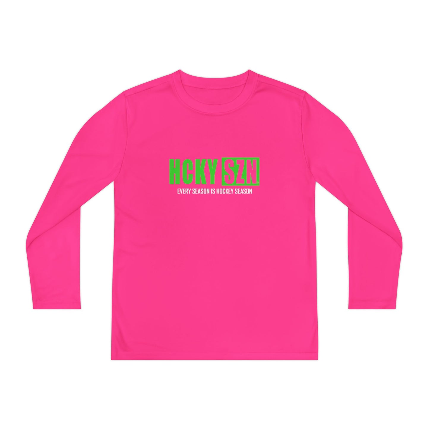 Every Season is HCKY SZN Youth Competitor Long Sleeve Tee (Lime Logo) - Various Colors