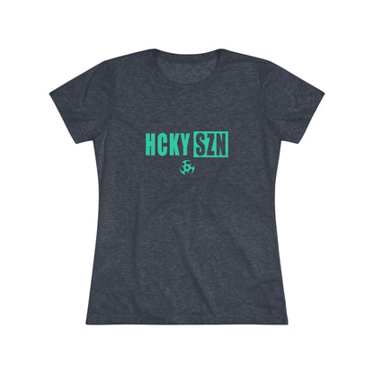 Women’s Hockey Vibe Triblend Tee (Seafoam Logo)