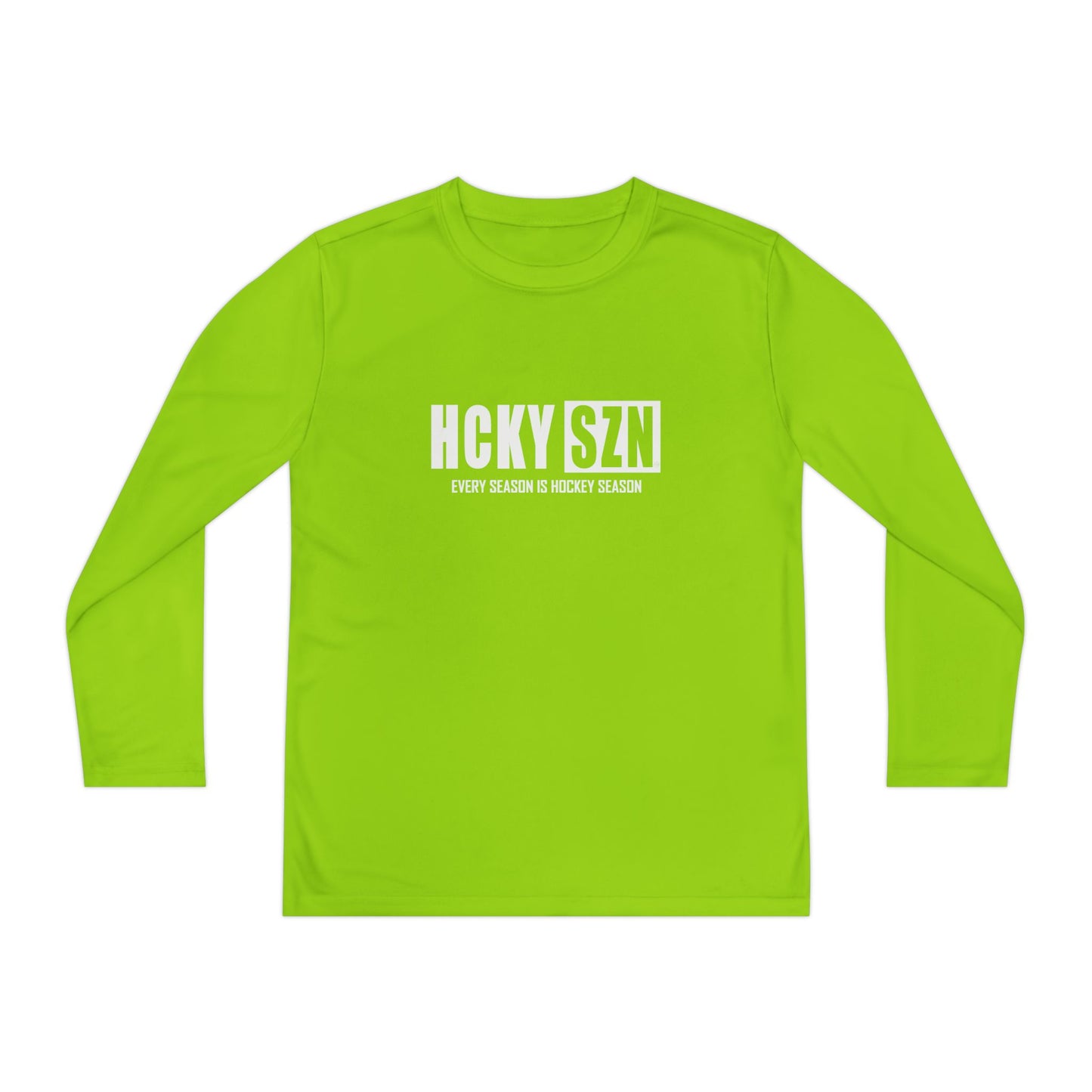 Every Season is HCKY SZN Youth Competitor Long Sleeve Tee (White Logo) - Various Colors