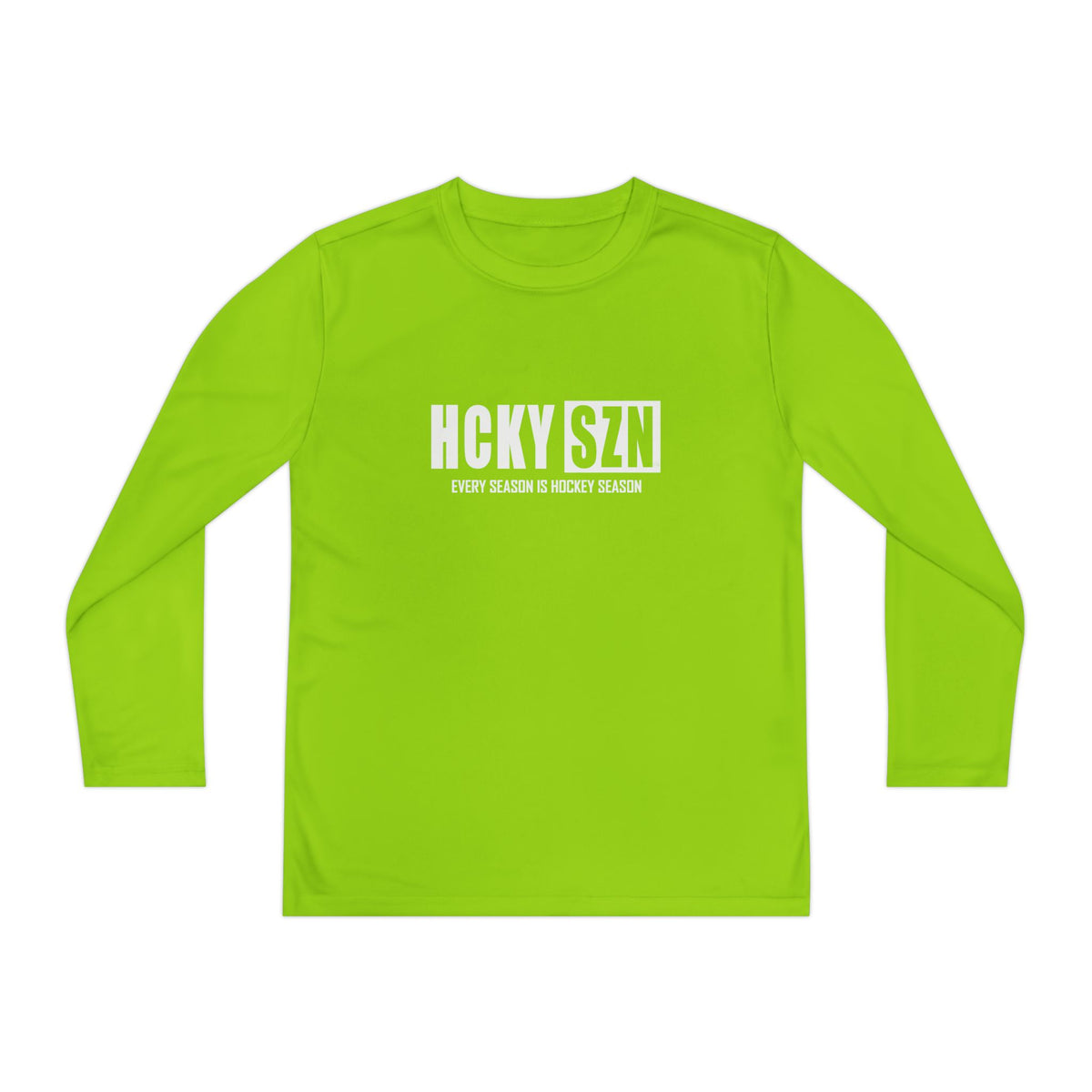 Every Season is HCKYSZN Youth Performance Long Sleeve Tee - White Logo