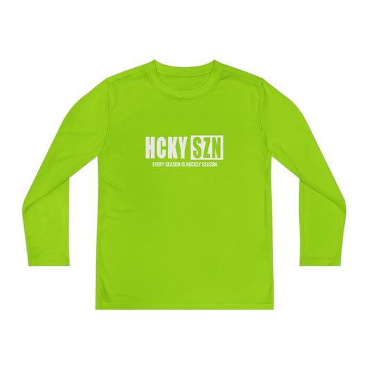 Every Season is HCKY SZN Youth Competitor Long Sleeve Tee (White Logo) - Various Colors