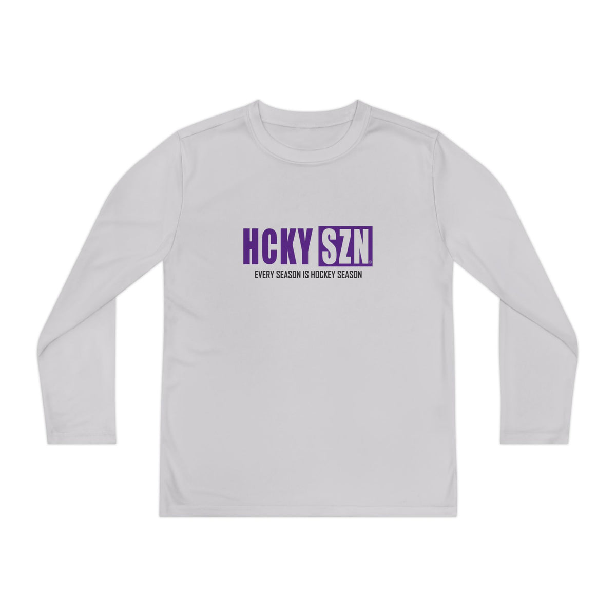 Every Season is HCKY SZN Youth Competitor Long Sleeve Tee (Purple Logo) - Various Colors