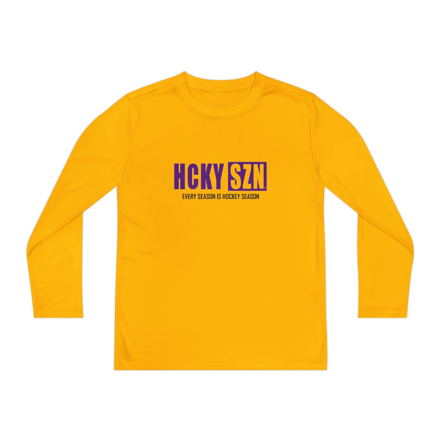 Every Season is HCKY SZN Youth Competitor Long Sleeve Tee (Purple Logo) - Various Colors