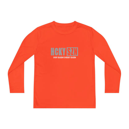 Every Season is HCKY SZN Youth Competitor Long Sleeve Tee (Grey Logo) - Various Colors