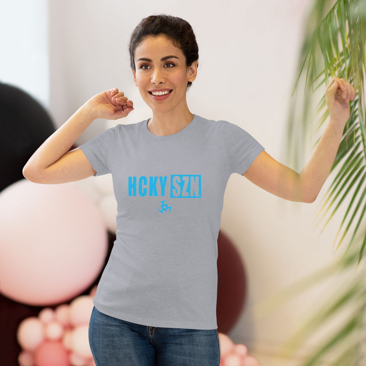 Women’s Hockey Vibe Triblend Tee (Sky Blue Logo)