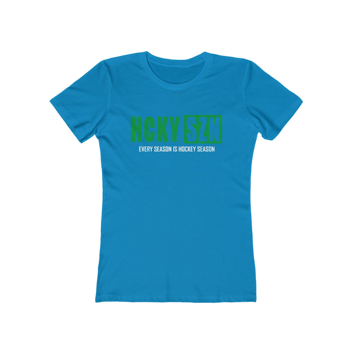 Every Season Is Hockey Season Women's Boyfriend Tee (Green Logo) - Various Colors