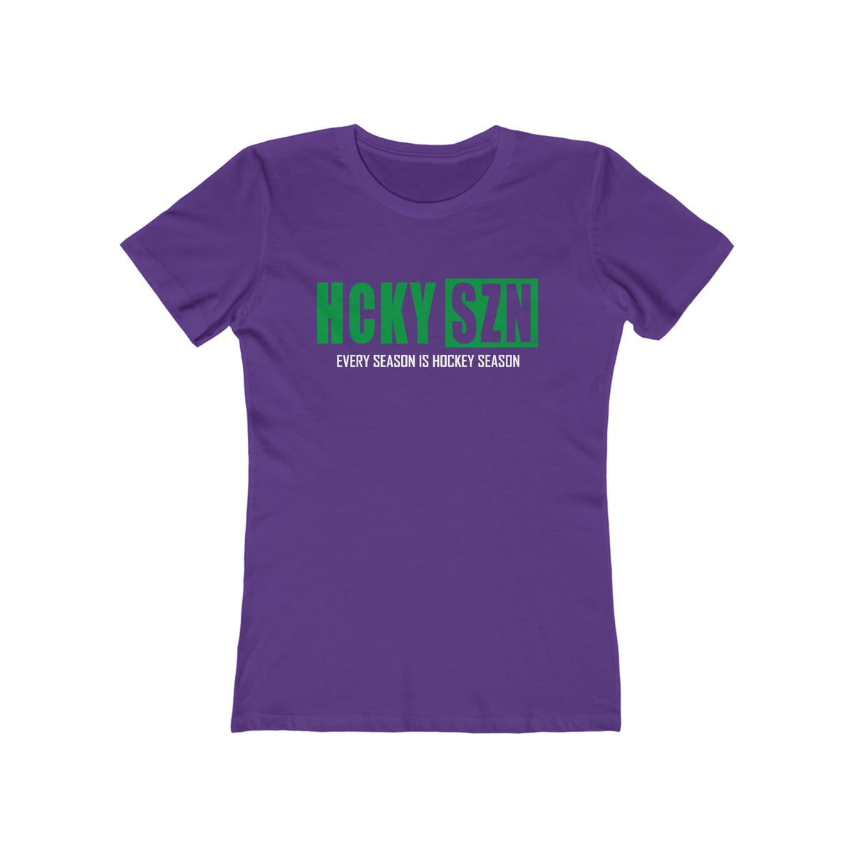 Every Season Is Hockey Season Women's Boyfriend Tee (Green Logo) - Various Colors
