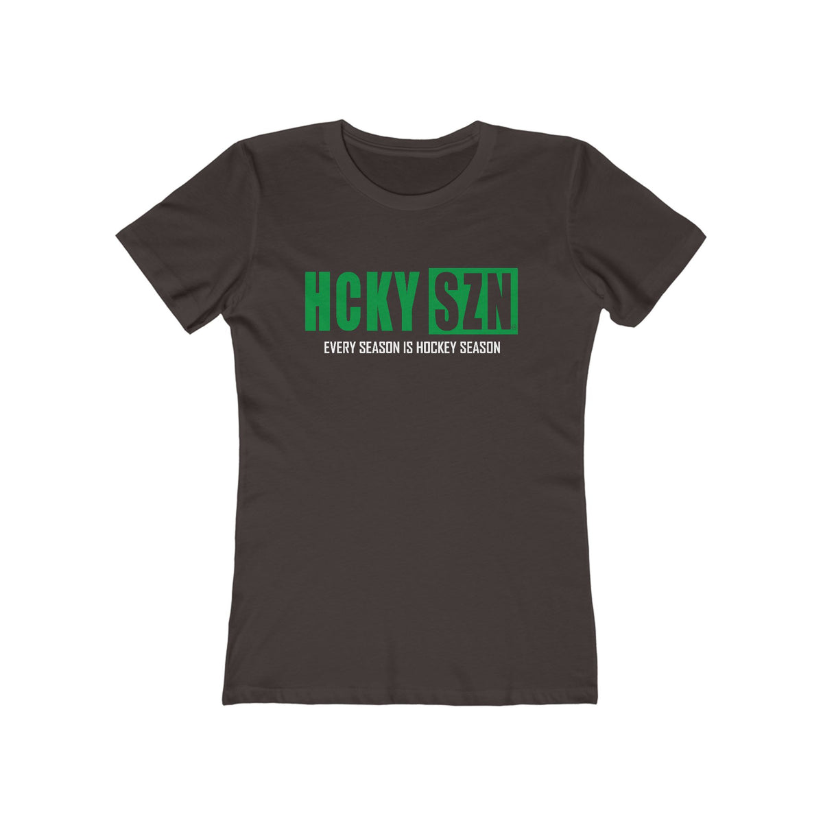 Every Season Is Hockey Season Women's Boyfriend Tee (Green Logo) - Various Colors