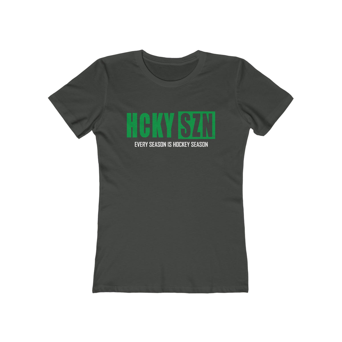Every Season Is Hockey Season Women's Boyfriend Tee (Green Logo) - Various Colors