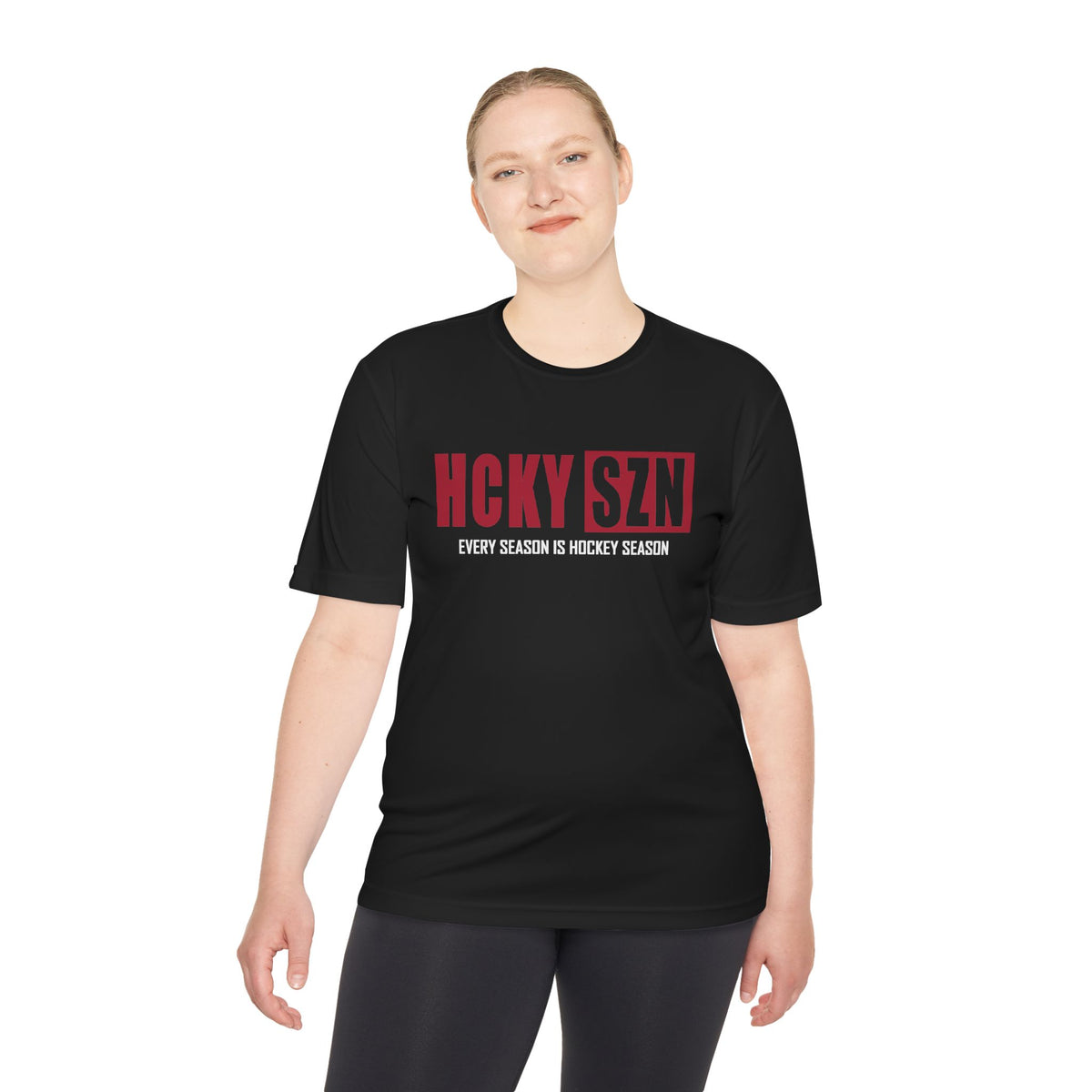 HCKYSZN Every Season Adult Performance Tee - Black/Cardinal
