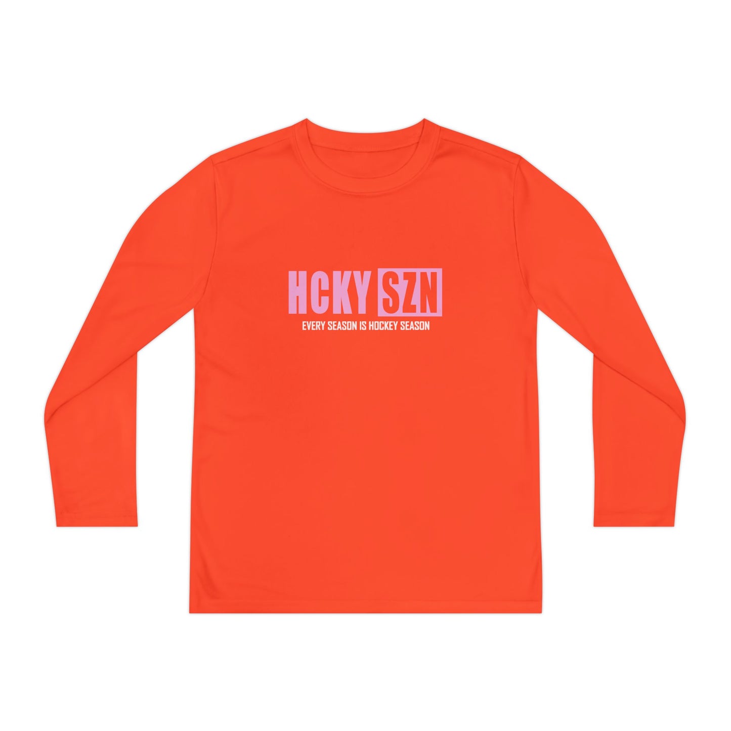 Every Season is HCKY SZN Youth Competitor Long Sleeve Tee (Pink Logo) - Various Colors