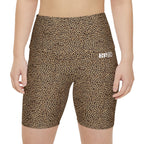 HKY SZN High Waisted Workout Shorts (Leopard Print)