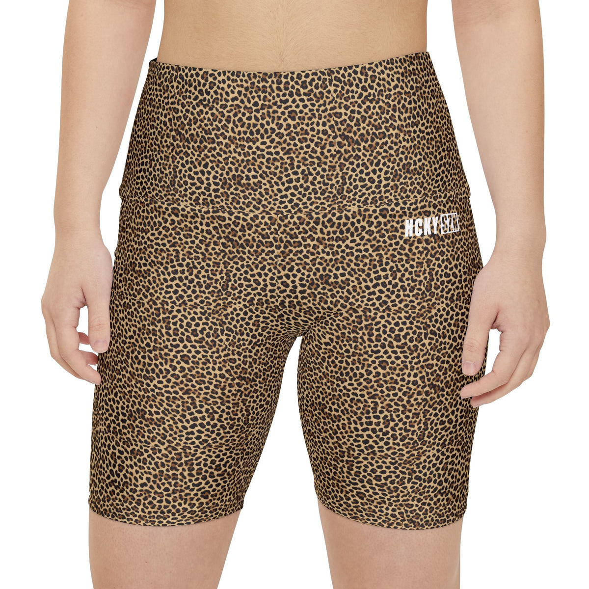 HKY SZN High Waisted Workout Shorts (Leopard Print)