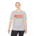 HCKYSZN (Hustle Hit) Adult Performance Tee - Silver/Orange/Black