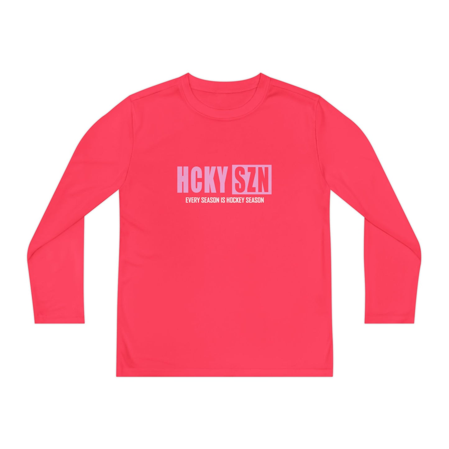 Every Season is HCKY SZN Youth Competitor Long Sleeve Tee (Pink Logo) - Various Colors