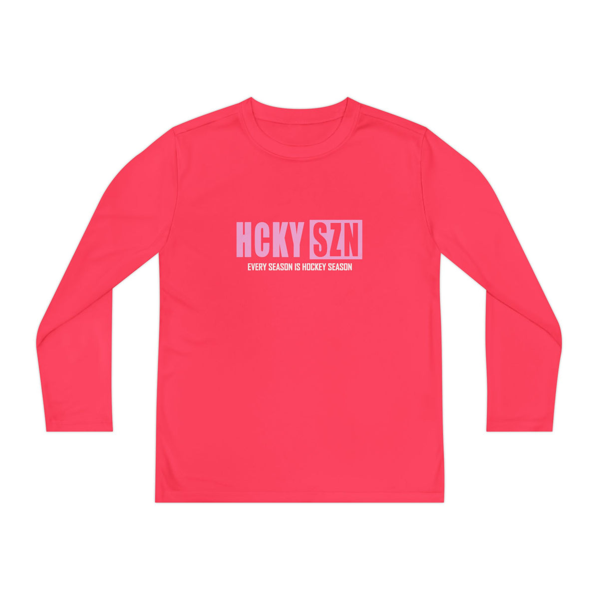 Every Season is HCKY SZN Youth Competitor Long Sleeve Tee (Pink Logo) - Various Colors
