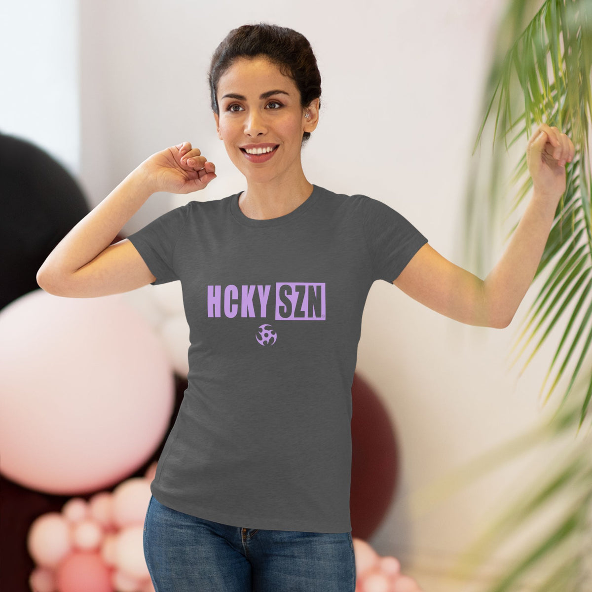 Women’s Hockey Vibe Triblend Tee (Lavender Logo)