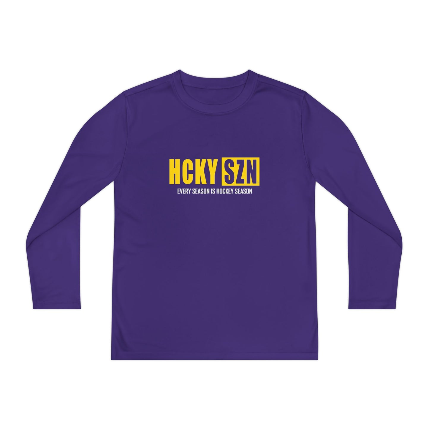 Every Season is HCKY SZN Youth Competitor Long Sleeve Tee (Yellow Logo) - Various Colors