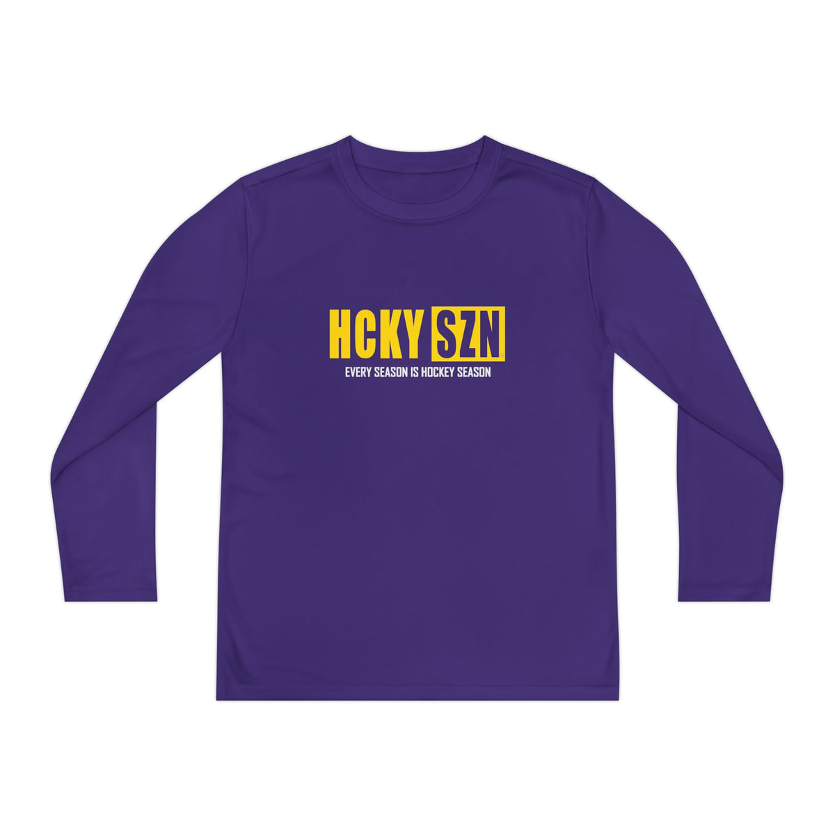 Every Season is HCKY SZN Youth Competitor Long Sleeve Tee (Yellow Logo) - Various Colors
