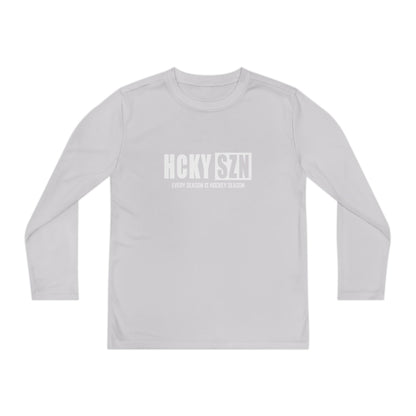 Every Season is HCKY SZN Youth Competitor Long Sleeve Tee (White Logo) - Various Colors
