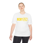 HCKYSZN (Flagship Logo) Adult Performance Tee - White/Yellow