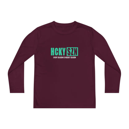 Every Season is HCKY SZN Youth Competitor Long Sleeve Tee (Seafoam Logo) - Various Colors