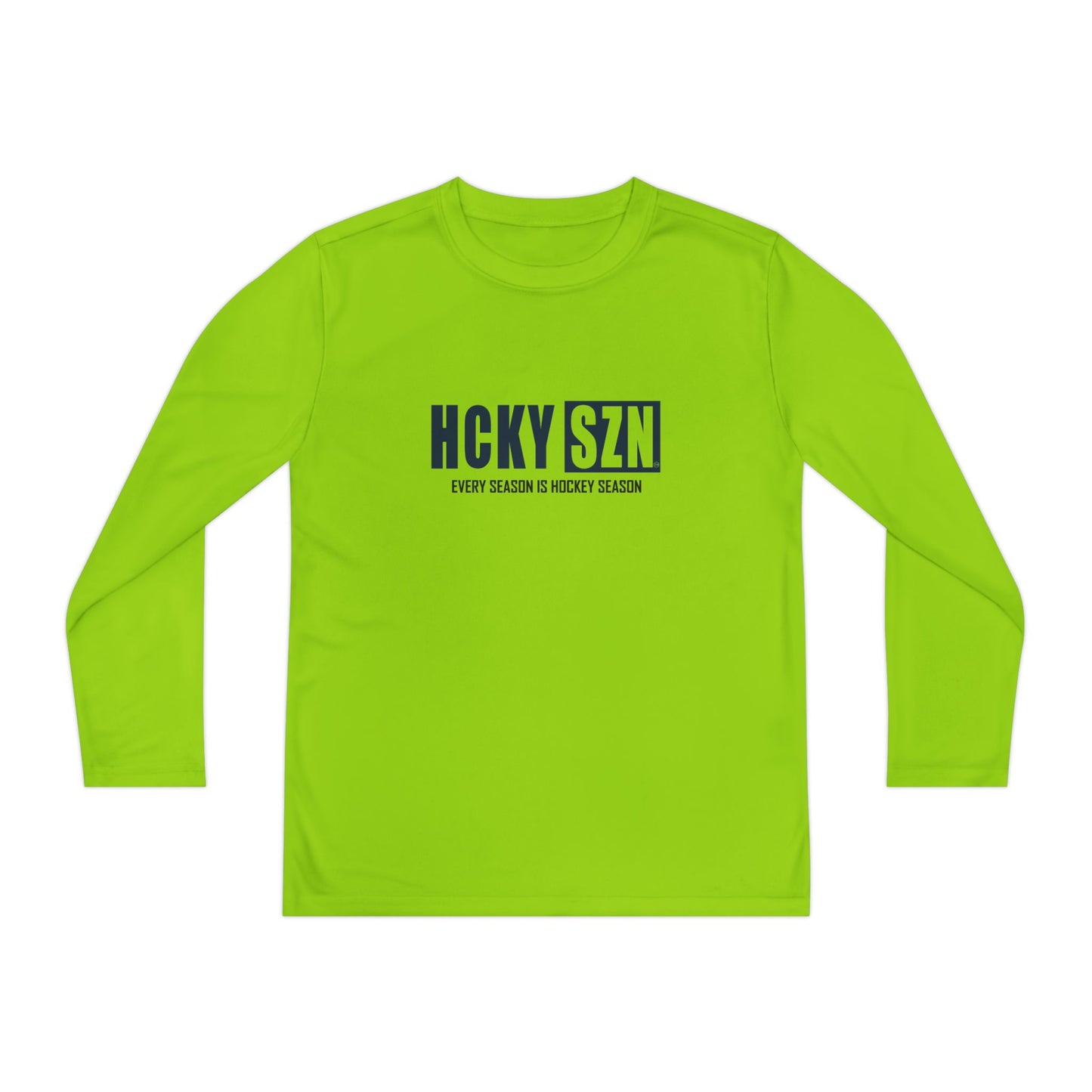 Every Season is HCKY SZN Youth Competitor Long Sleeve Tee (Navy Logo) - Various Colors