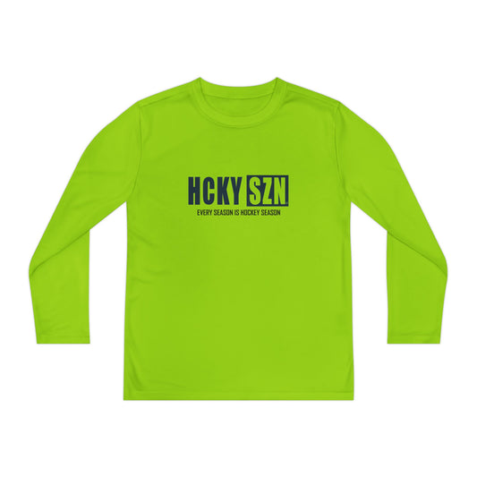 Every Season is HCKY SZN Youth Competitor Long Sleeve Tee (Navy Logo) - Various Colors