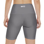 HKY SZN High Waisted Workout Shorts (Graphite Grey)