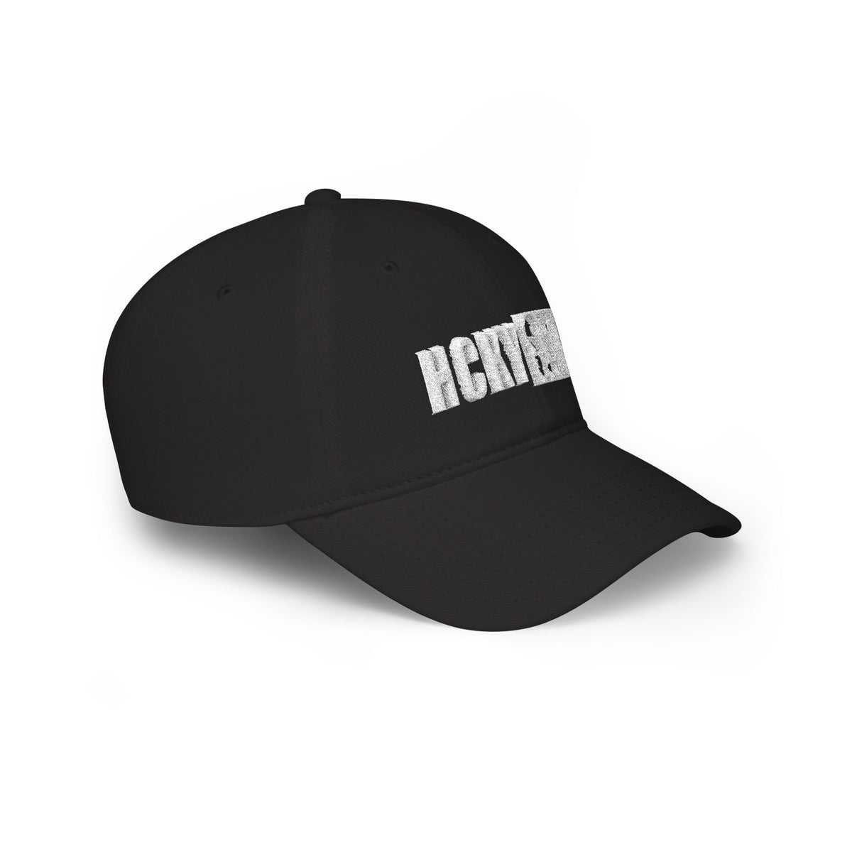 HCKY SZN Low Profile Embroidered Baseball Cap - Black (White Logo)