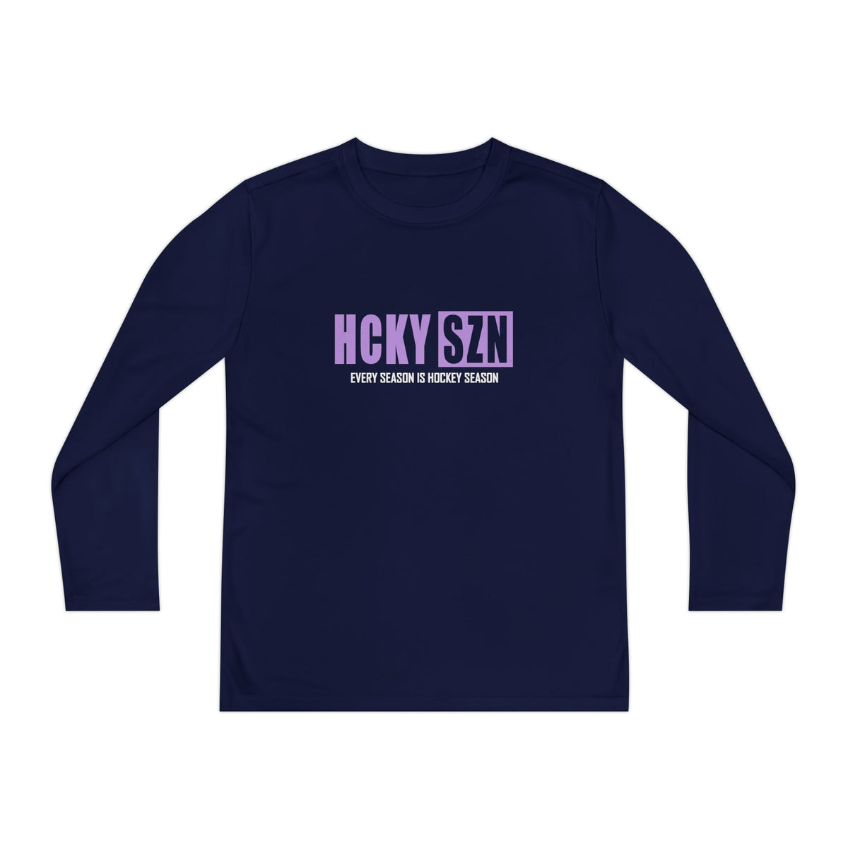 Every Season is HCKY SZN Youth Competitor Long Sleeve Tee (Lavender Logo) - Various Colors