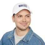 HCKY SZN Low Profile Embroidered Baseball Cap - White (Blue Logo)
