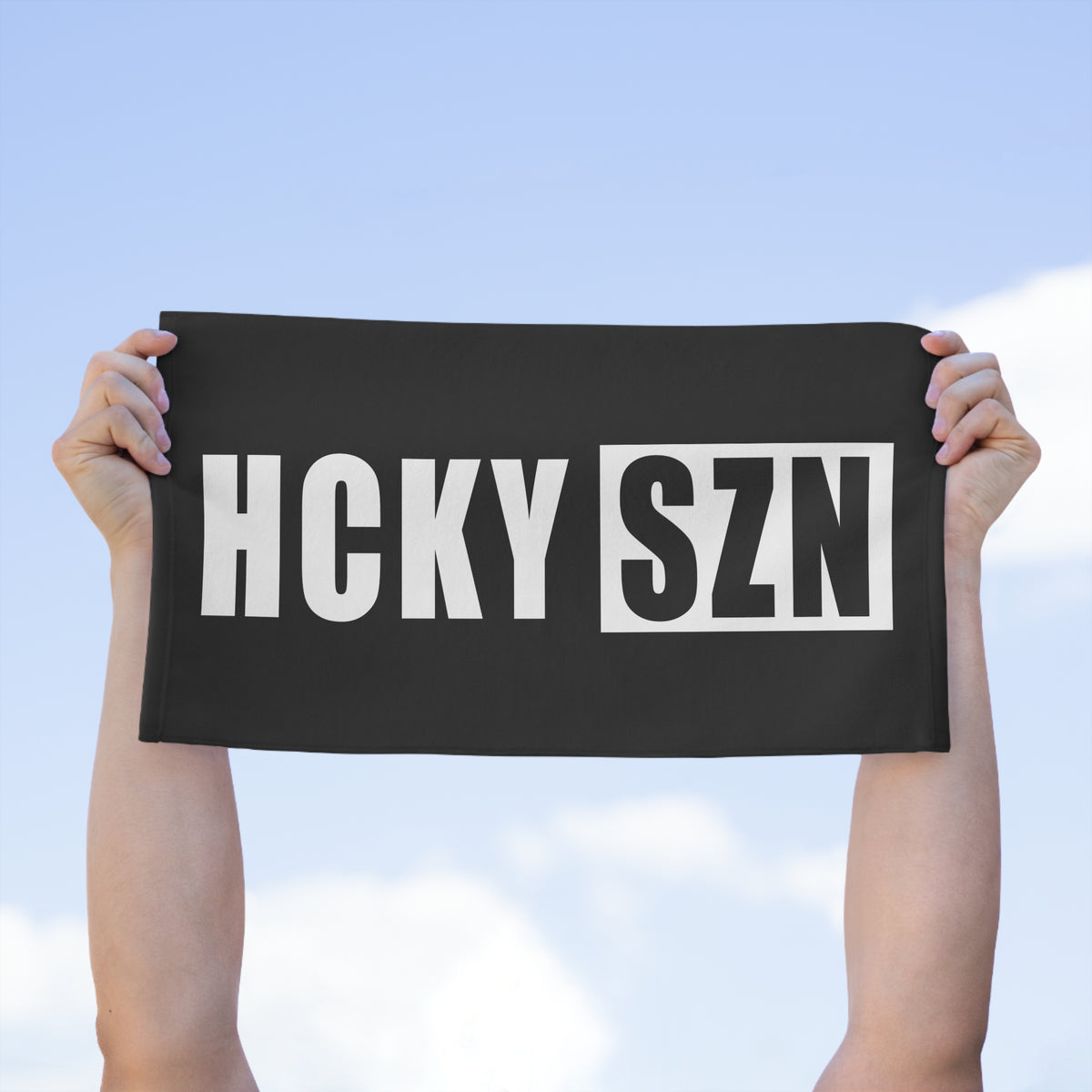 HCKY SZN 11x18 Skate Towel (Black) Hockey Towel