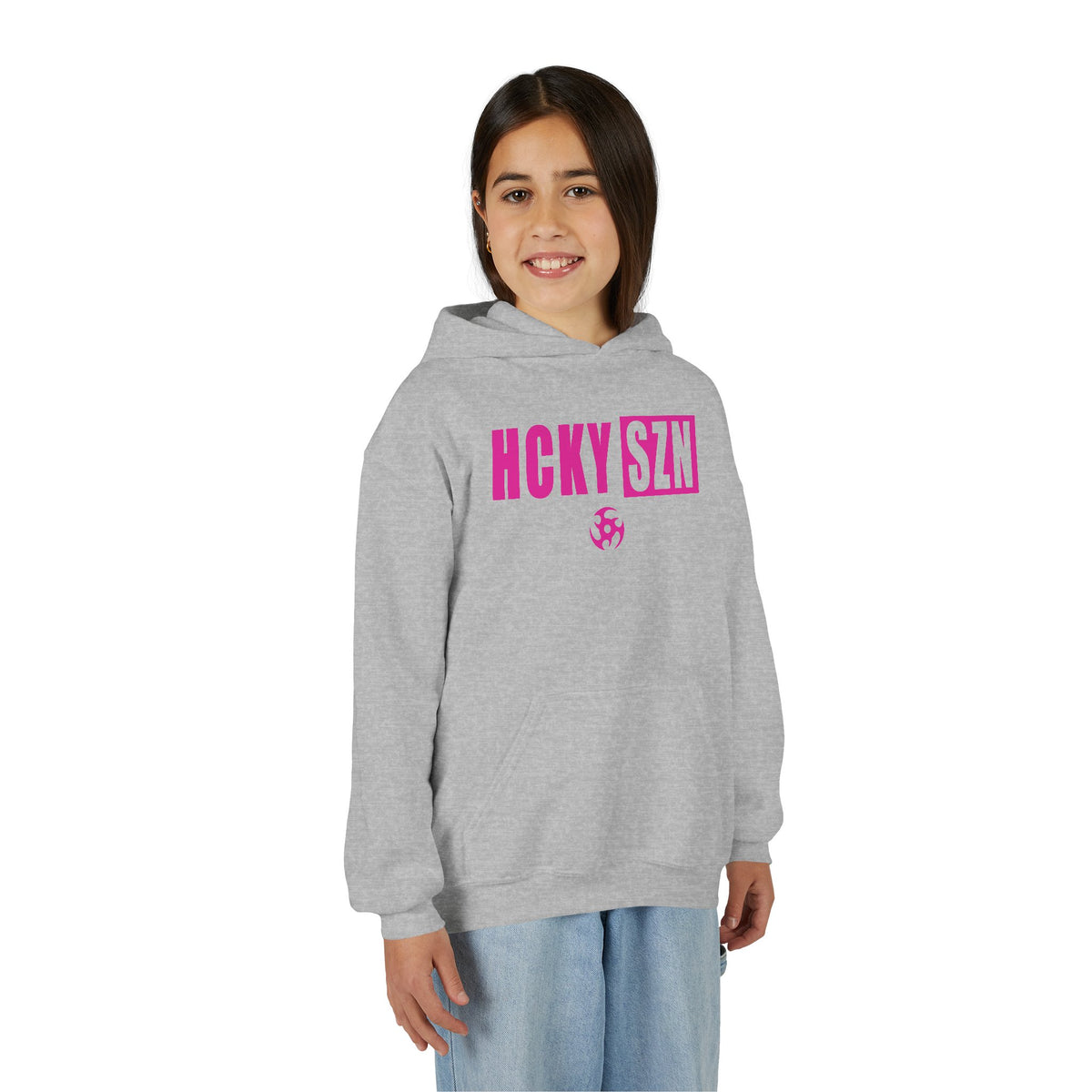 Youth HCKY SZN (Hot Pink Logo) Hooded Sweatshirt - Various Colors