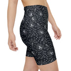 HKY SZN High Waisted Workout Shorts (Black Paisley)
