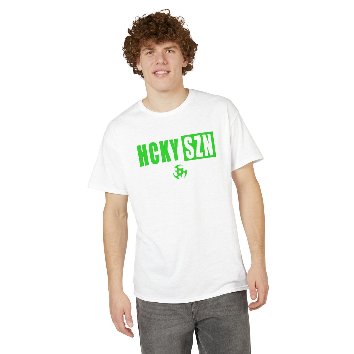 HCKY SZN Simple Star DryBlend Tee Shirt (Lime Logo) - Various Colors