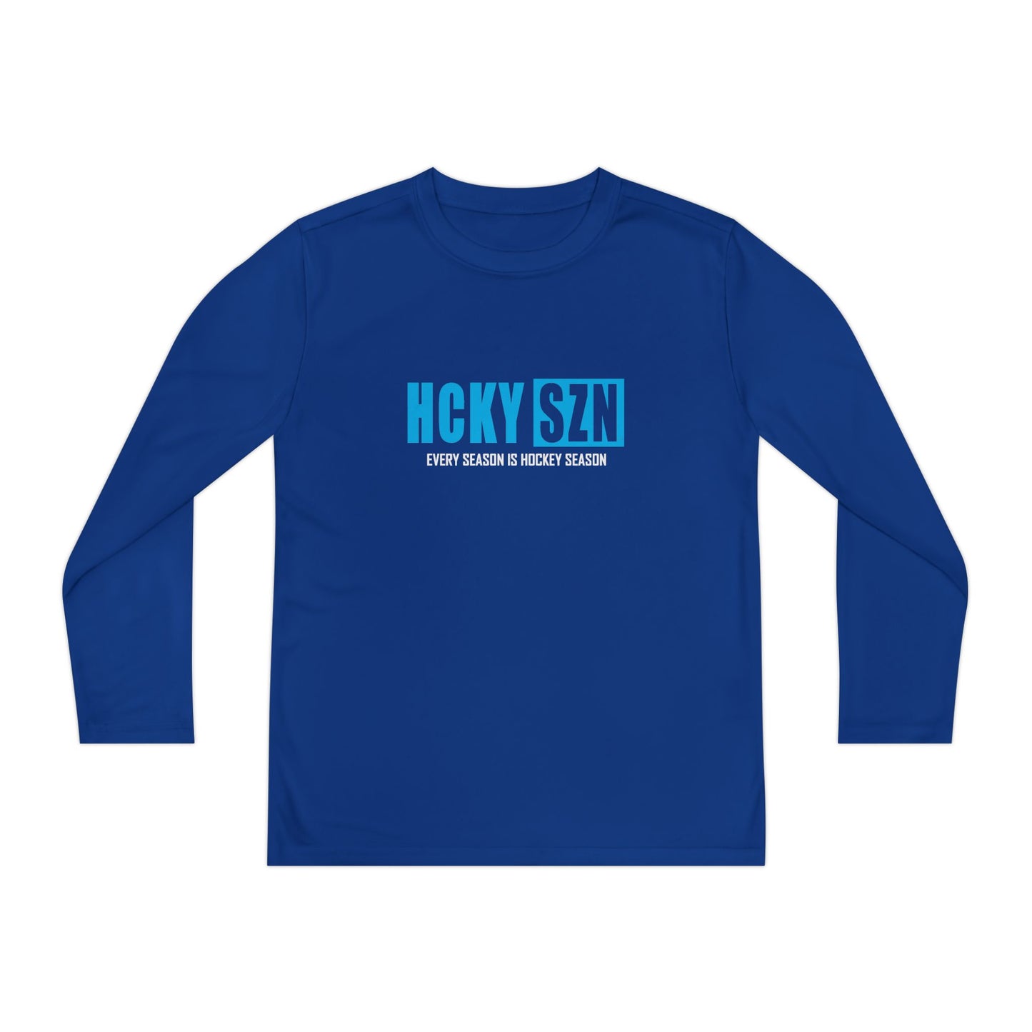 Every Season is HCKY SZN Youth Competitor Long Sleeve Tee (Sky Blue Logo) - Various Colors