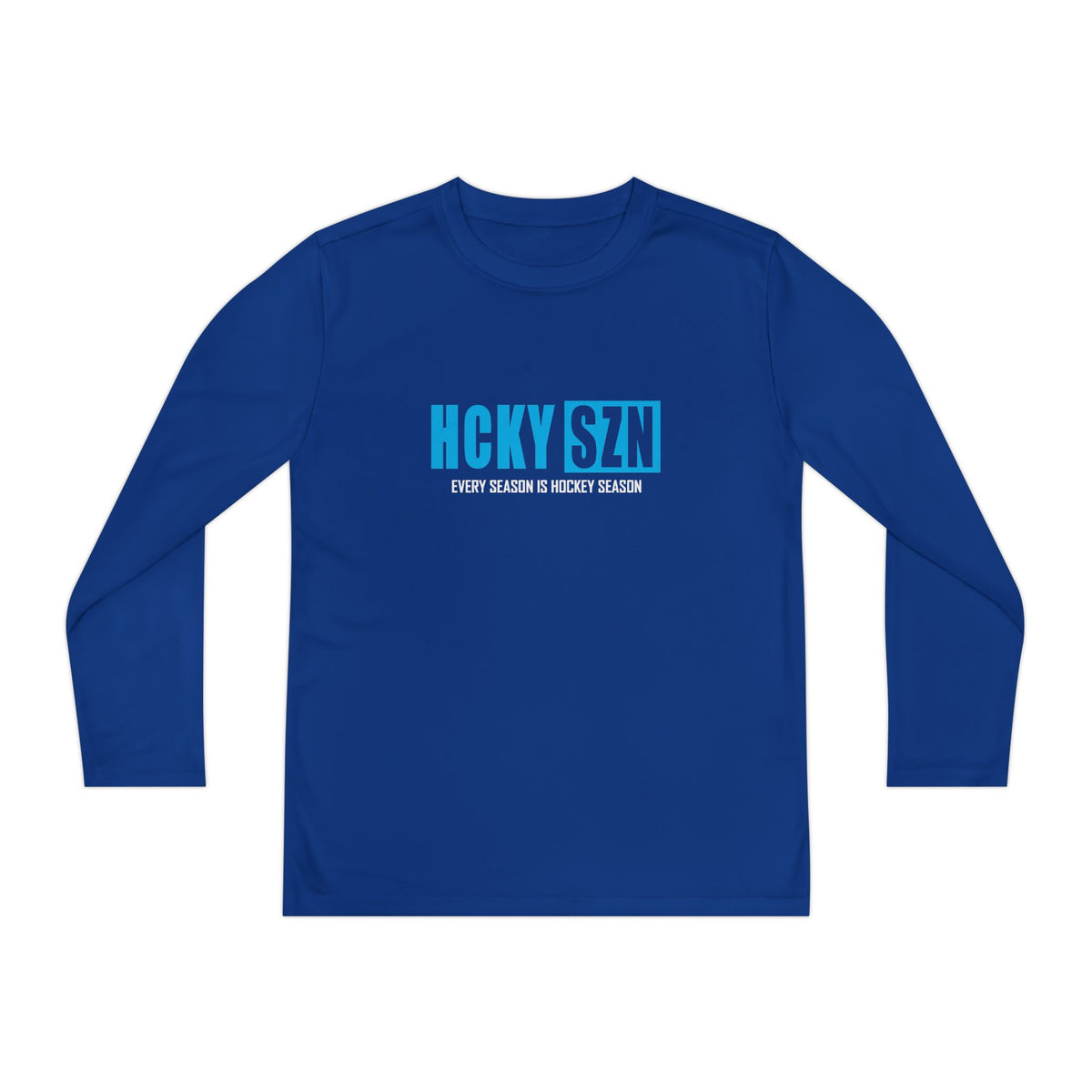 Every Season is HCKY SZN Youth Competitor Long Sleeve Tee (Sky Blue Logo) - Various Colors