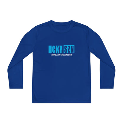 Every Season is HCKY SZN Youth Competitor Long Sleeve Tee (Sky Blue Logo) - Various Colors