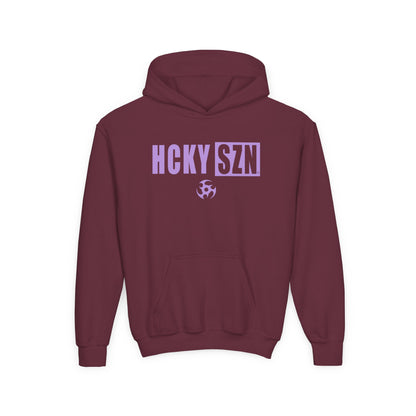 Youth HCKY SZN (Lavender Logo) Hooded Sweatshirt - Various Colors
