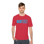 HCKYSZN (Flagship Logo) Adult Performance Tee - Red/Sky Blue