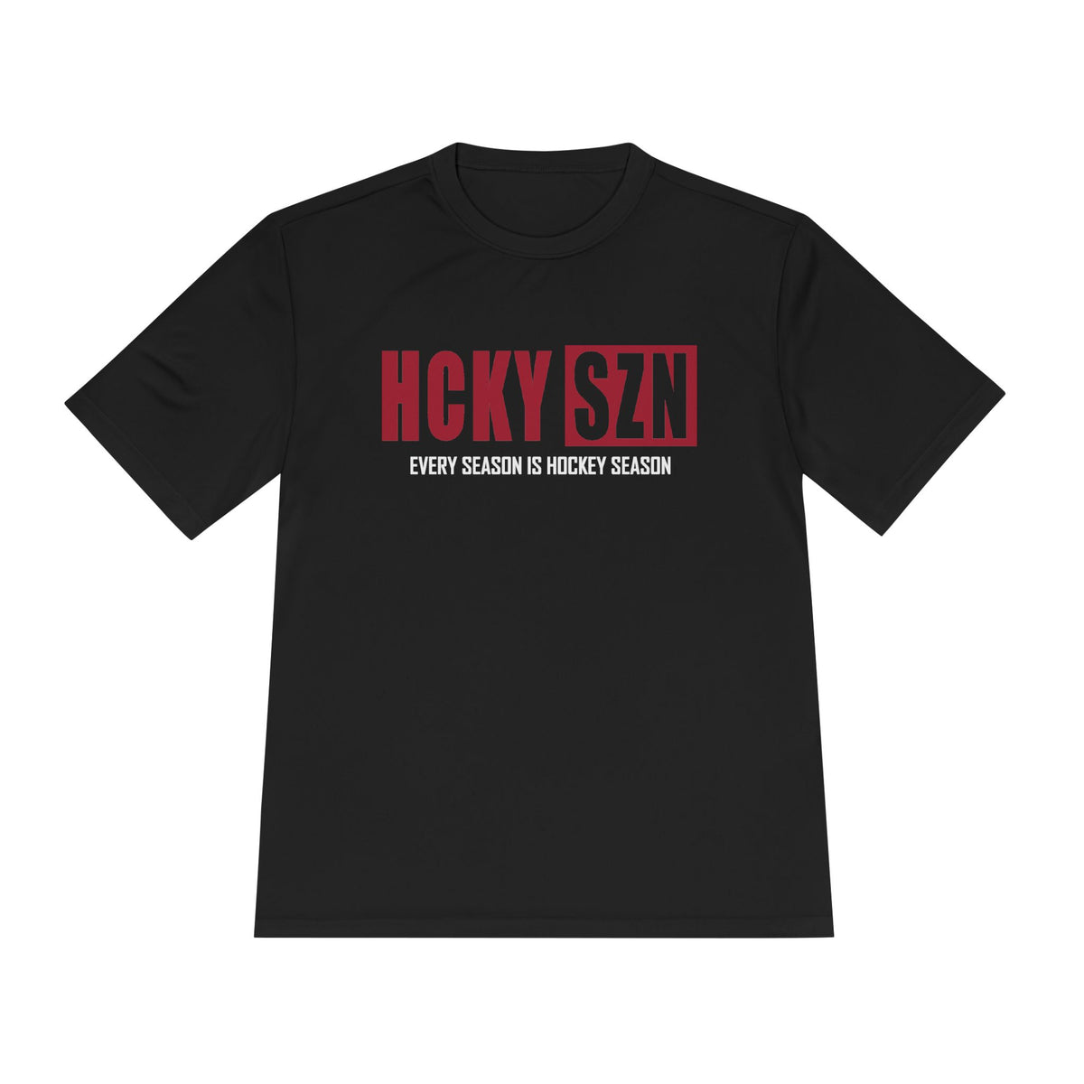 HCKYSZN Every Season Adult Performance Tee - Black/Cardinal