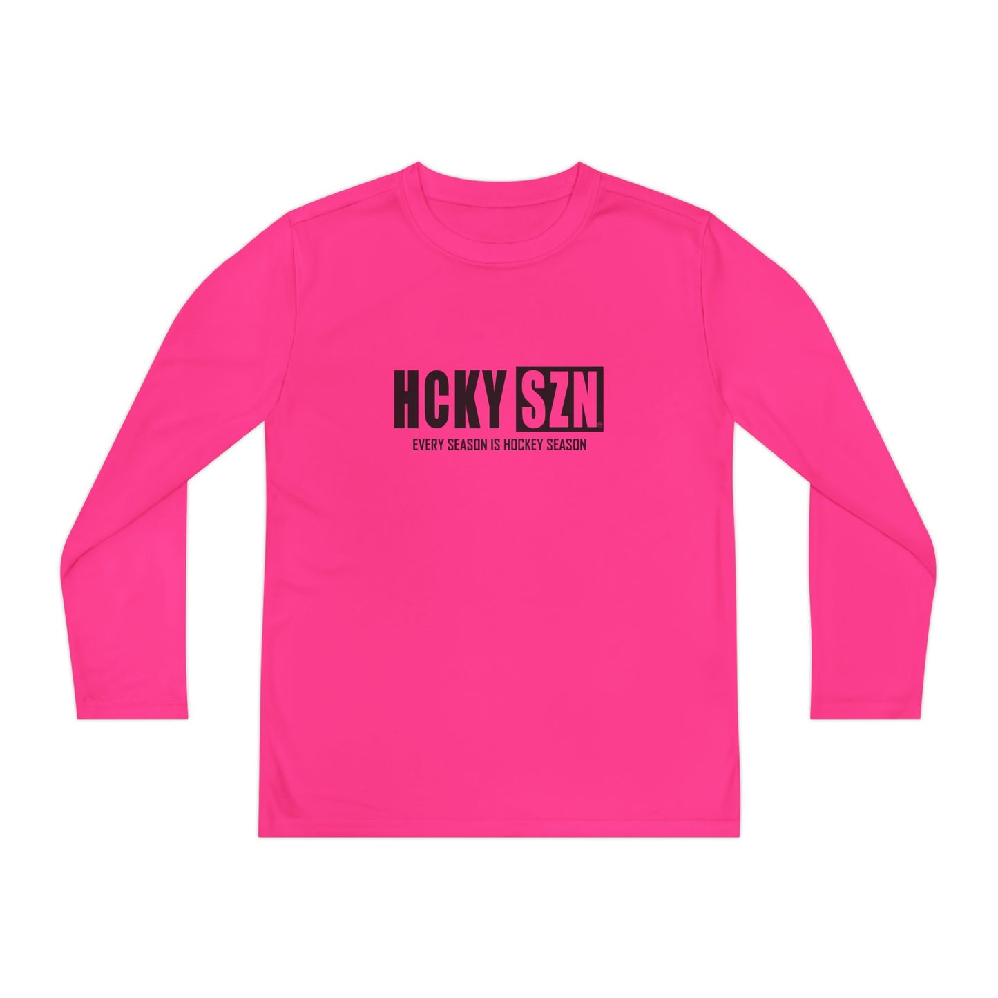 Every Season is HCKY SZN Youth Competitor Long Sleeve Tee (Black Logo) - Various Colors