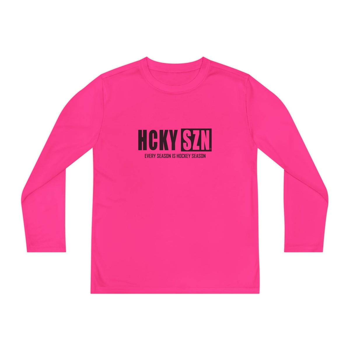 Every Season is HCKY SZN Youth Competitor Long Sleeve Tee (Black Logo) - Various Colors