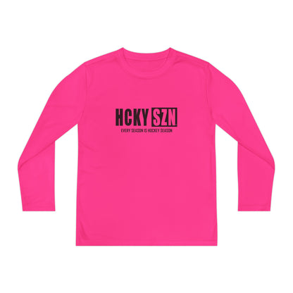 Every Season is HCKY SZN Youth Competitor Long Sleeve Tee (Black Logo) - Various Colors