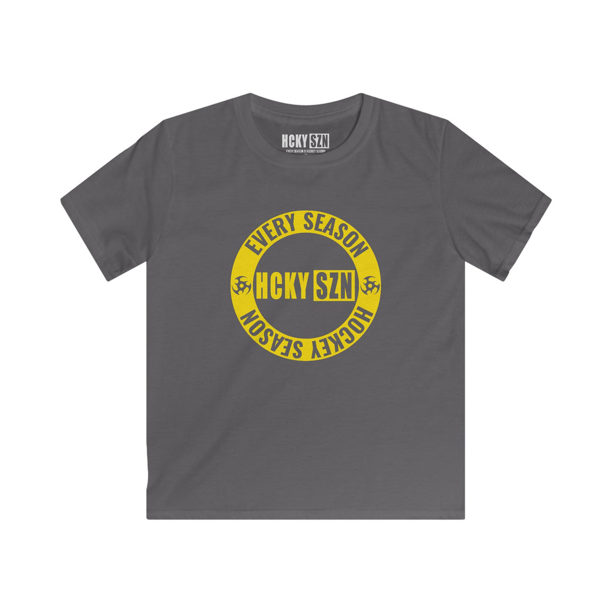 Youth Circle SZN Softstyle Tee (Yellow Logo) - Various Colors