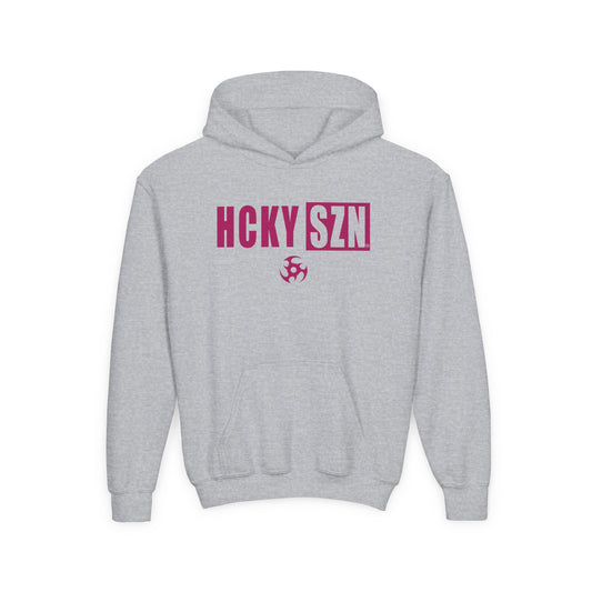 Youth HCKY SZN (Raspberry Logo) Hooded Sweatshirt - Various Colors