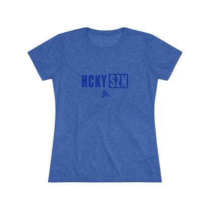 Women’s Hockey Vibe Triblend Tee (Royal Blue Logo)