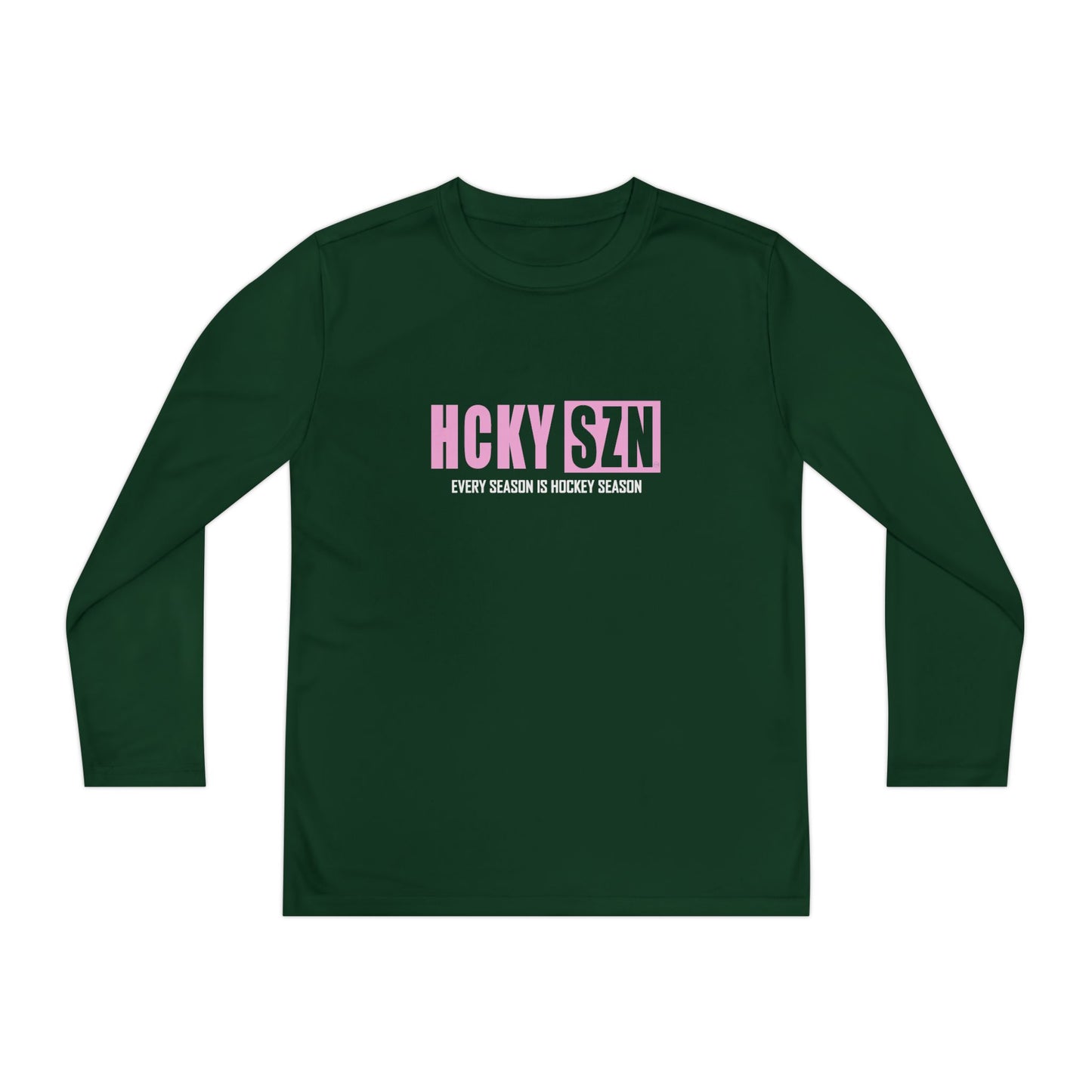 Every Season is HCKY SZN Youth Competitor Long Sleeve Tee (Pink Logo) - Various Colors