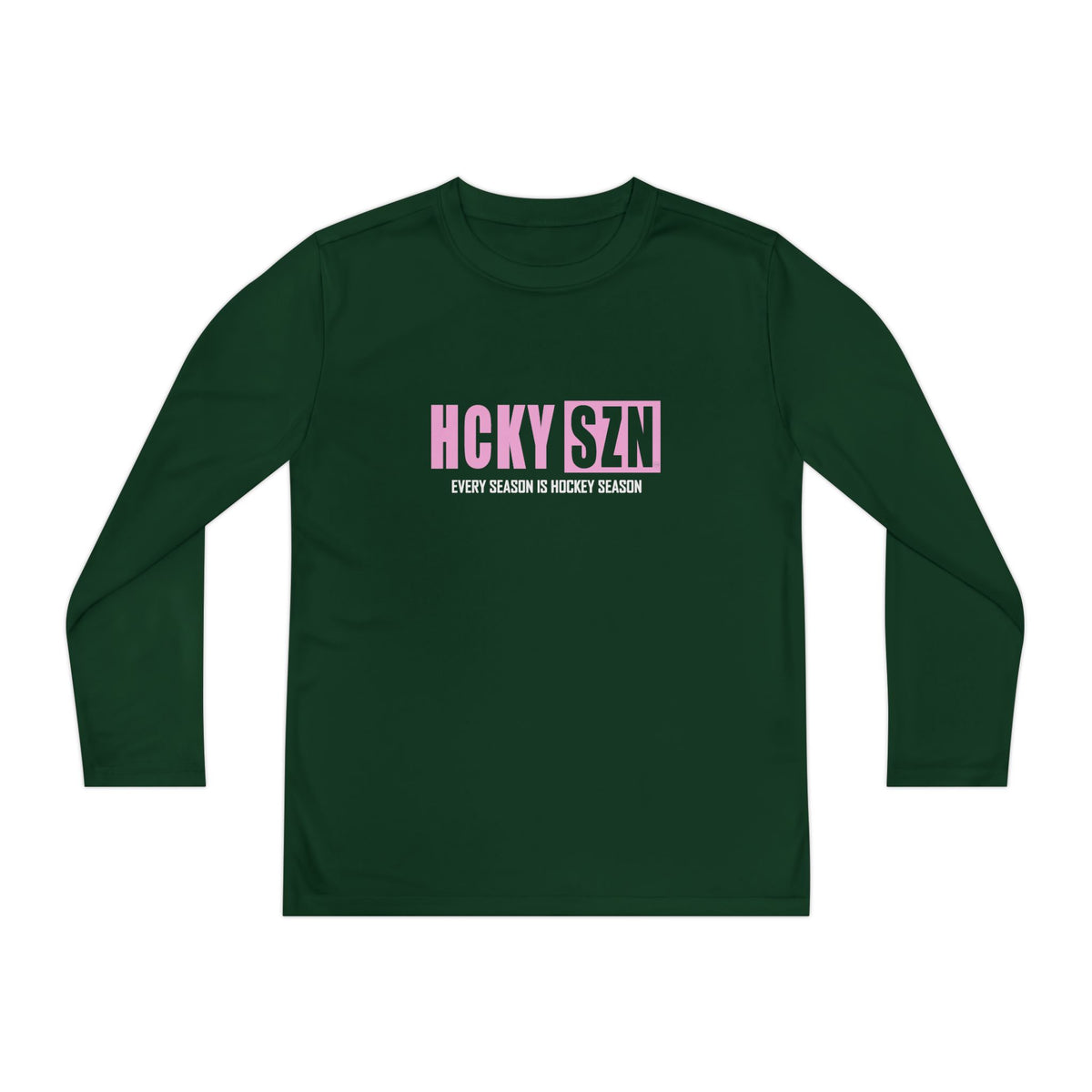 Every Season is HCKY SZN Youth Competitor Long Sleeve Tee (Pink Logo) - Various Colors